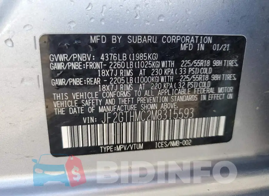 JF2GTHMC2M8315593 Photo# 13