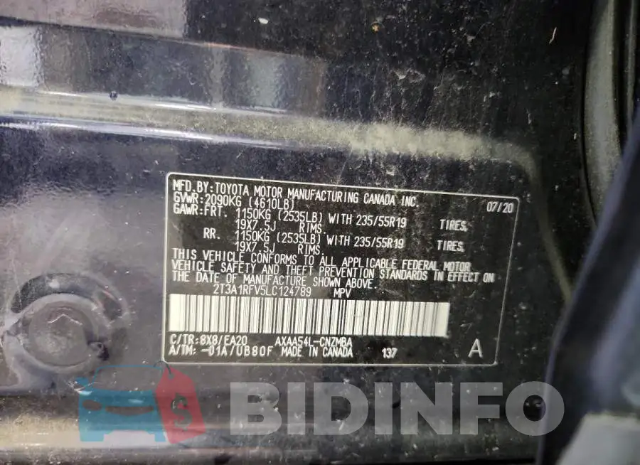 2T3A1RFV5LC124789 Photo# 14