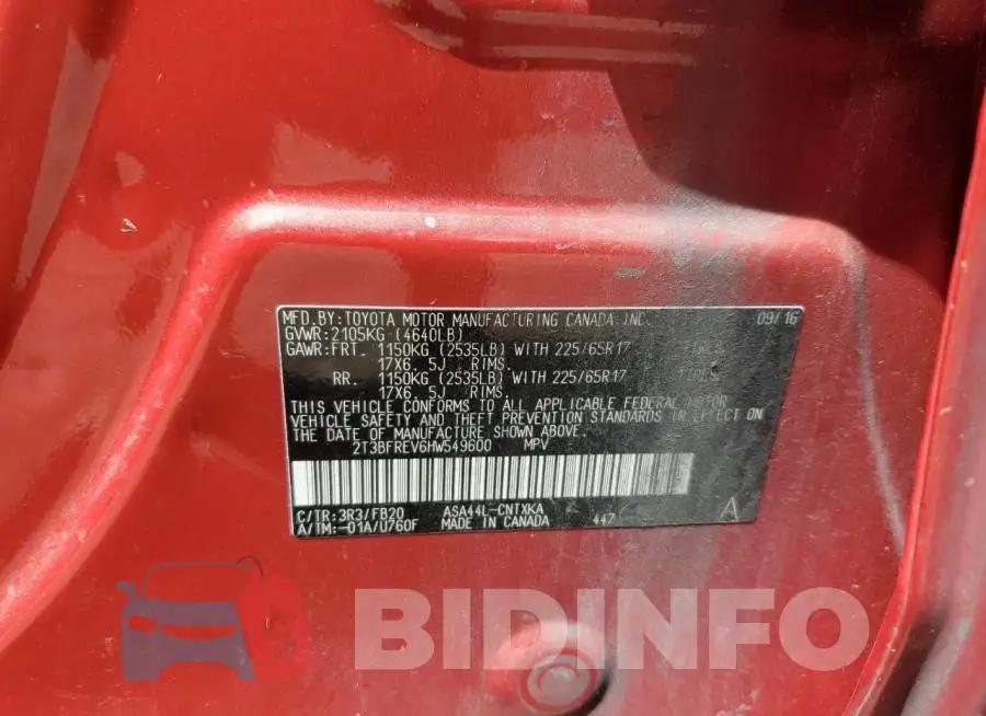 2T3BFREV6HW549600 Photo# 13