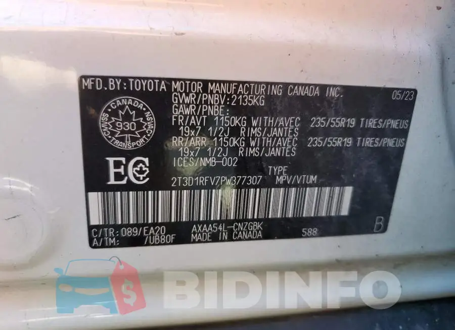 2T3D1RFV7PW377307 Photo# 12