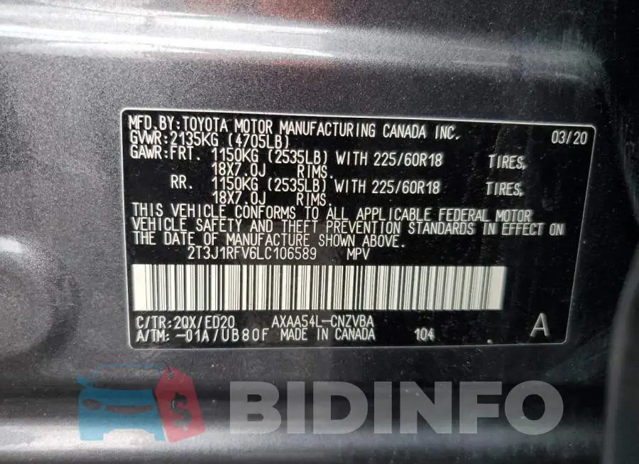 2T3J1RFV6LC106589 Photo# 13