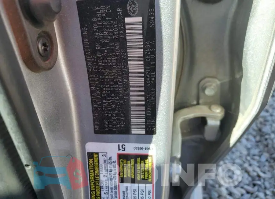 4T1C11AK0PU737228 Photo# 12