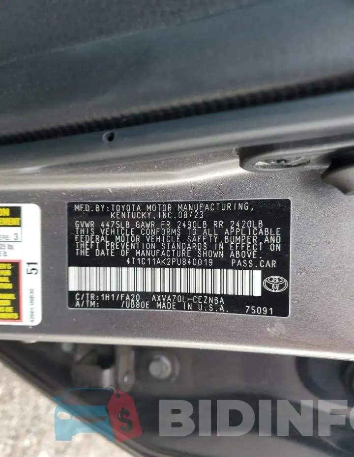 4T1C11AK2PU840019 Photo# 12