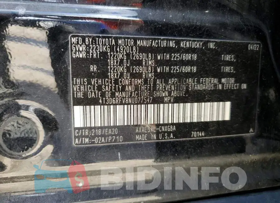 4T3D6RFV8NU077547 Photo# 13