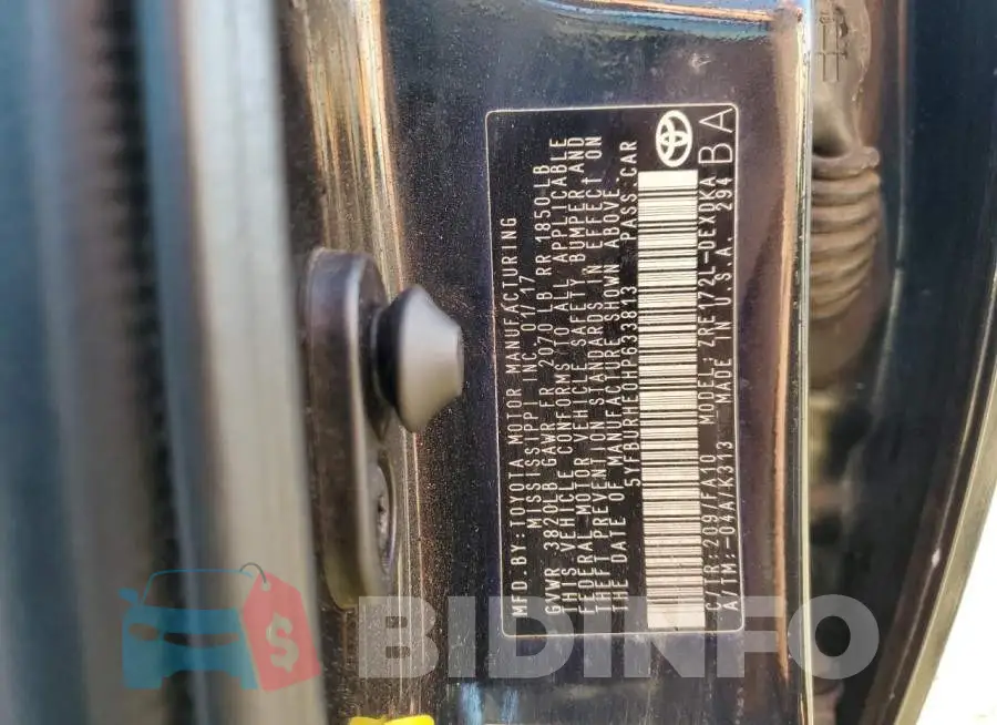 5YFBURHE0HP633813 Photo# 13