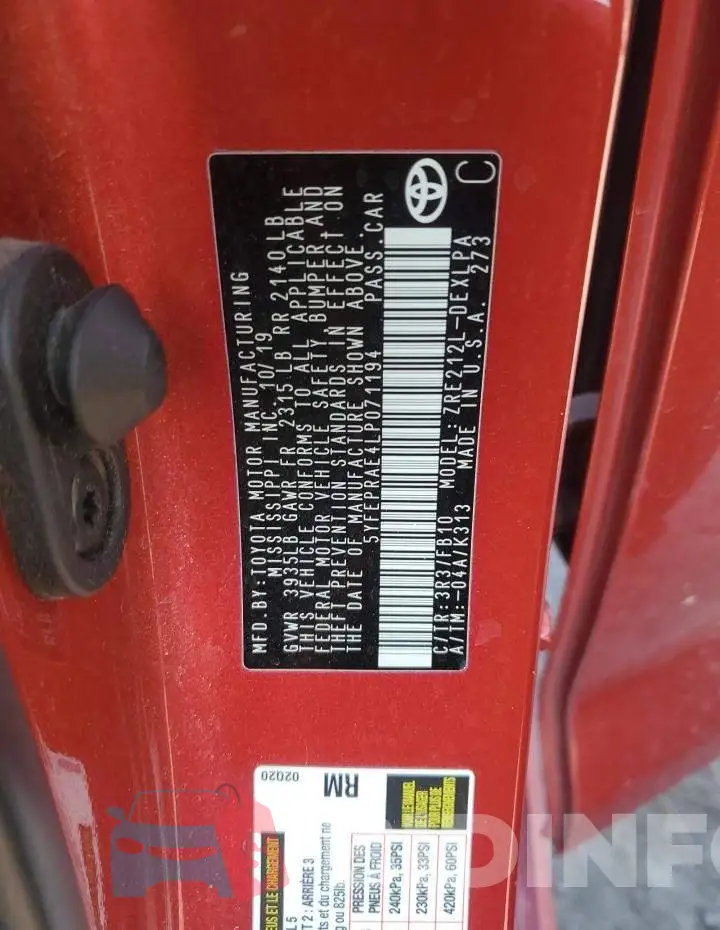 5YFEPRAE4LP071194 Photo# 12