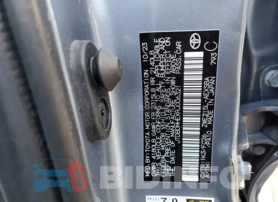 JTDBDMHEXRJ006321 Photo# 12