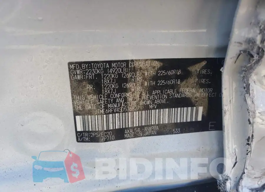 JTME6RFV4SD576827 Photo# 13
