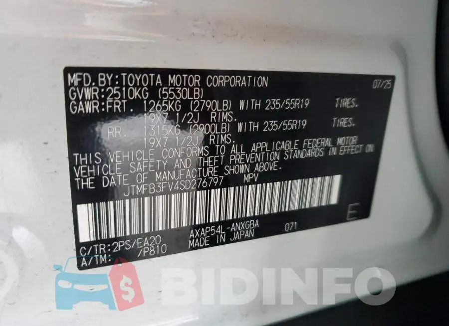 JTMFB3FV4SD276797 Photo# 13