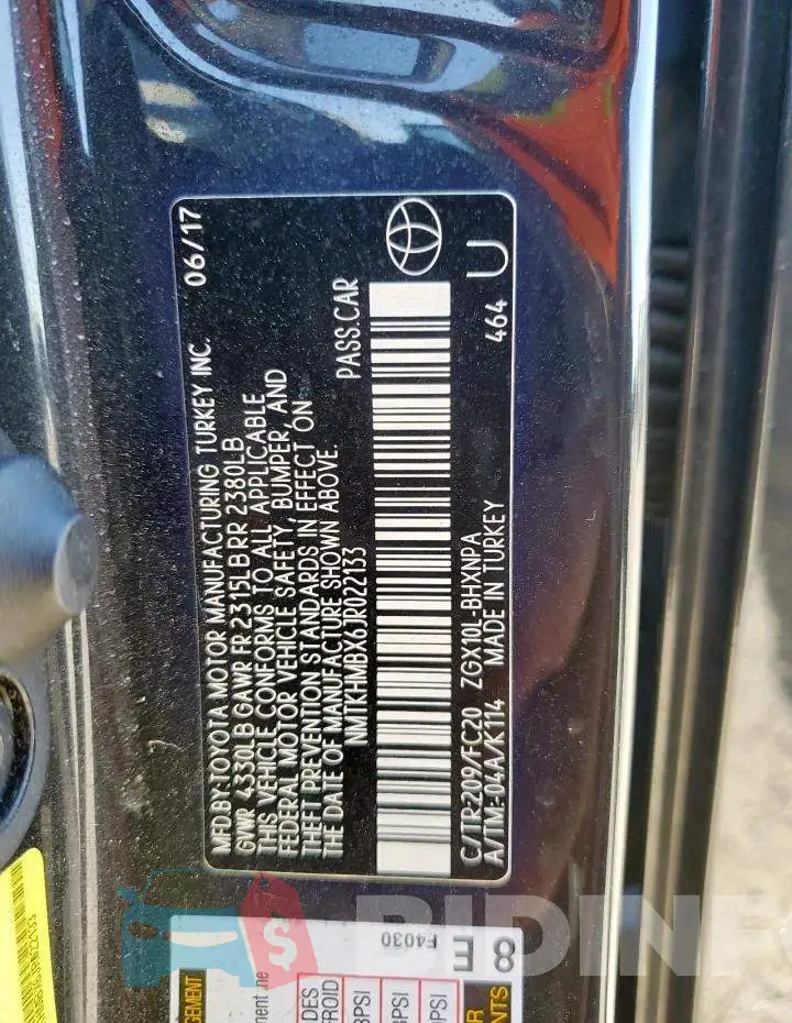 NMTKHMBX6JR022133 Photo# 13