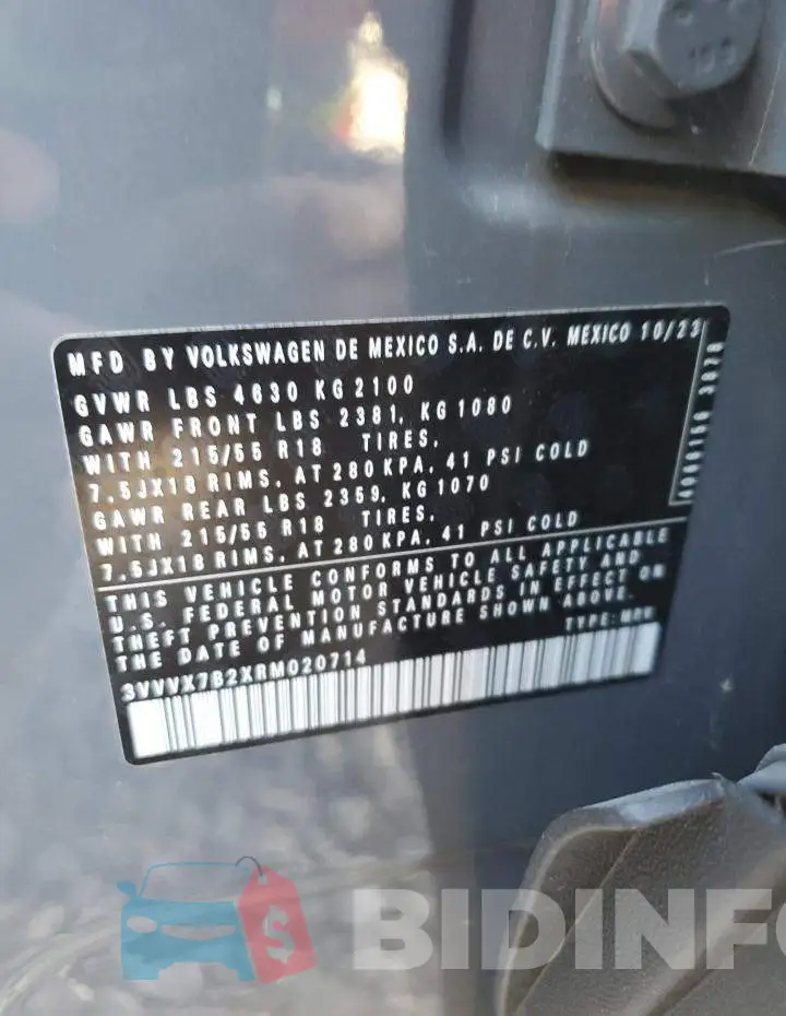 3VVVX7B2XRM020714 Photo# 14