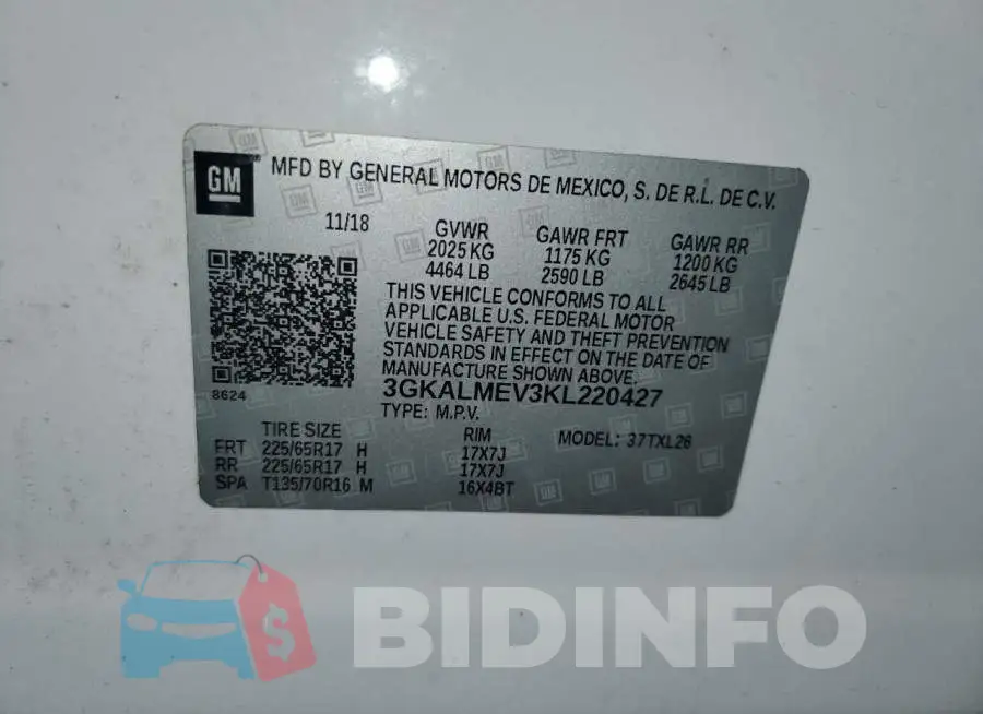 3GKALMEV3KL220427 Photo# 13
