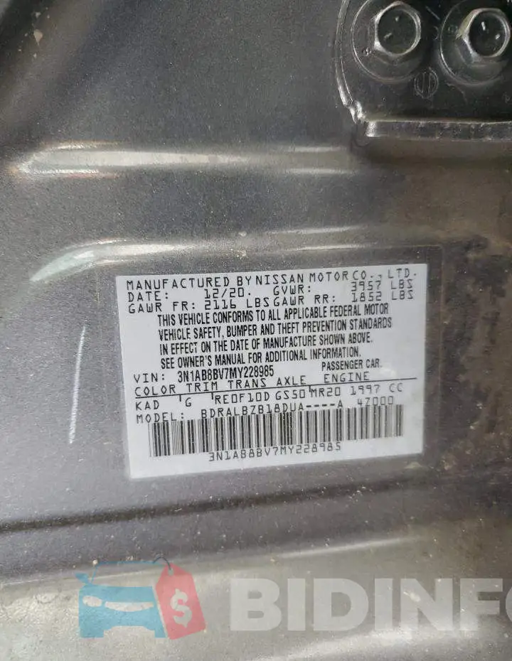 3N1AB8BV7MY228985 Photo# 13