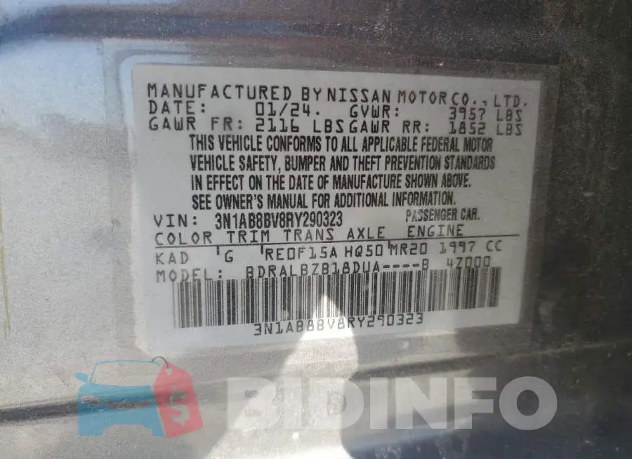 3N1AB8BV8RY290323 Photo# 12