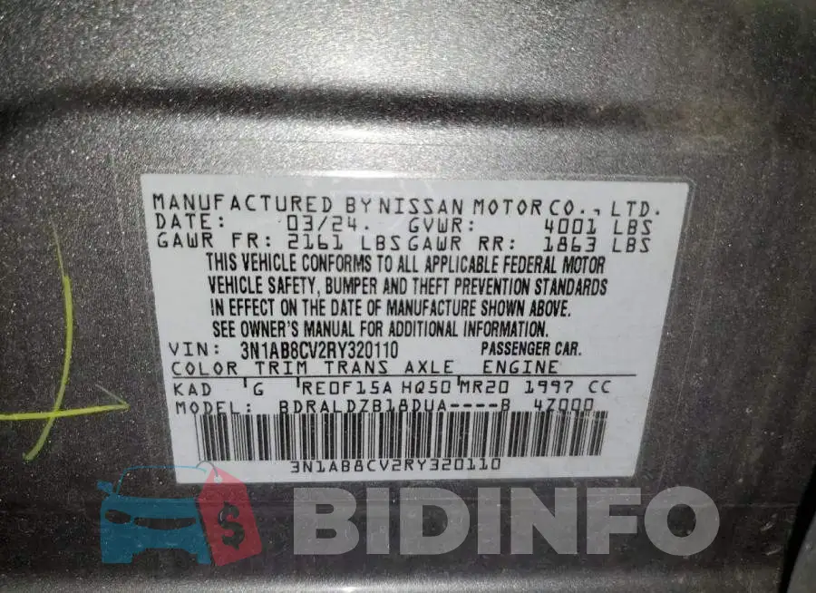 3N1AB8CV2RY320110 Photo# 12