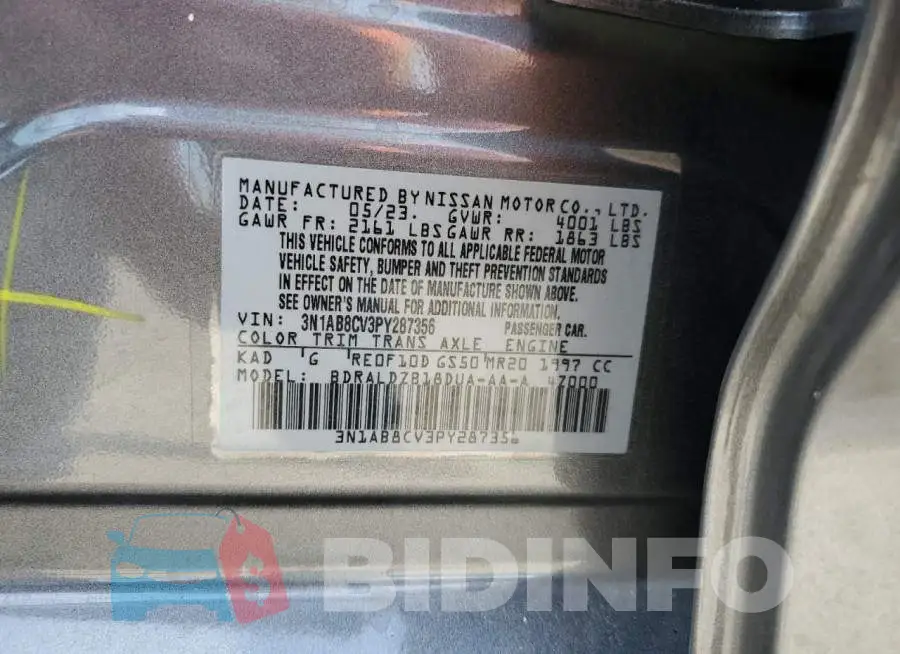 3N1AB8CV3PY287356 Photo# 12