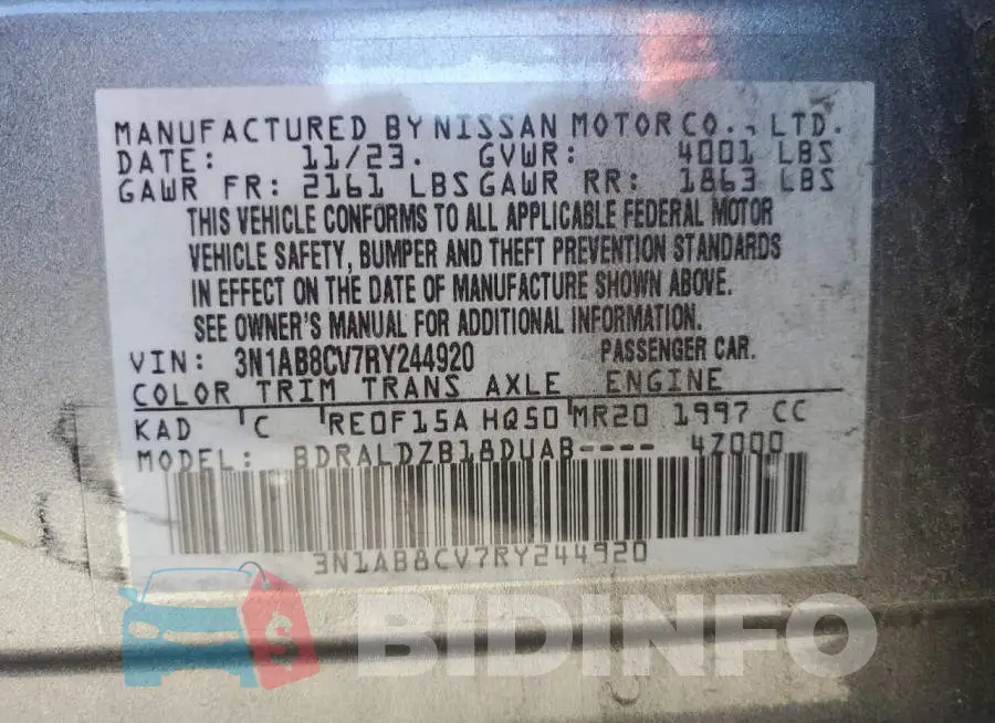 3N1AB8CV7RY244920 Photo# 12