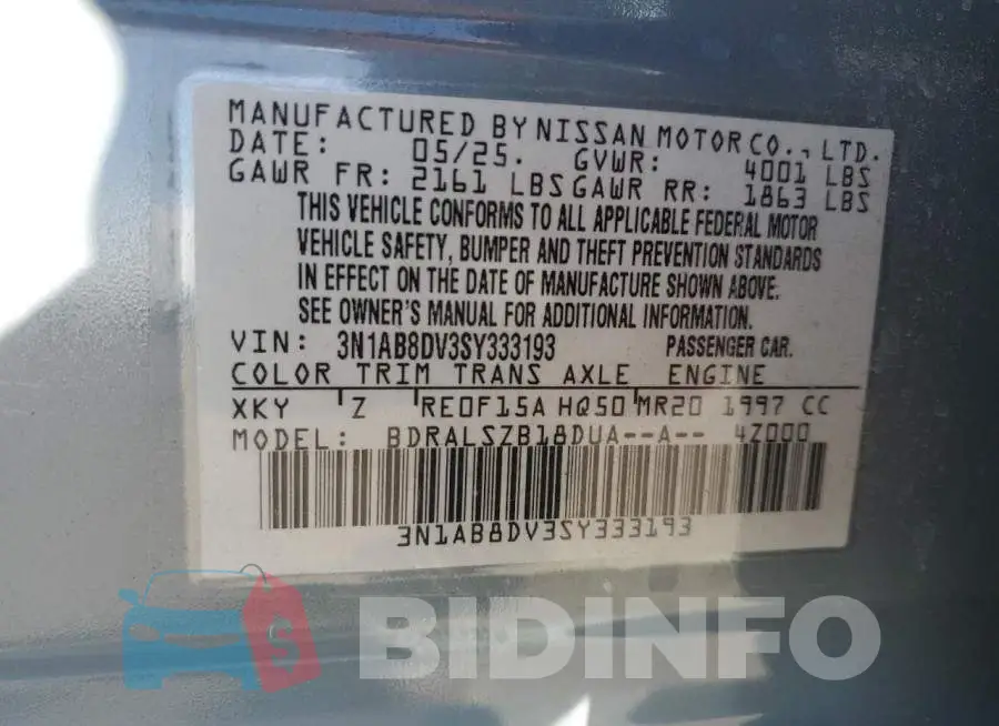 3N1AB8DV3SY333193 Photo# 12