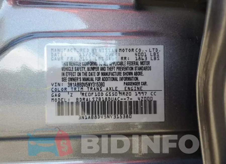 3N1AB8DV5NY315380 Photo# 12