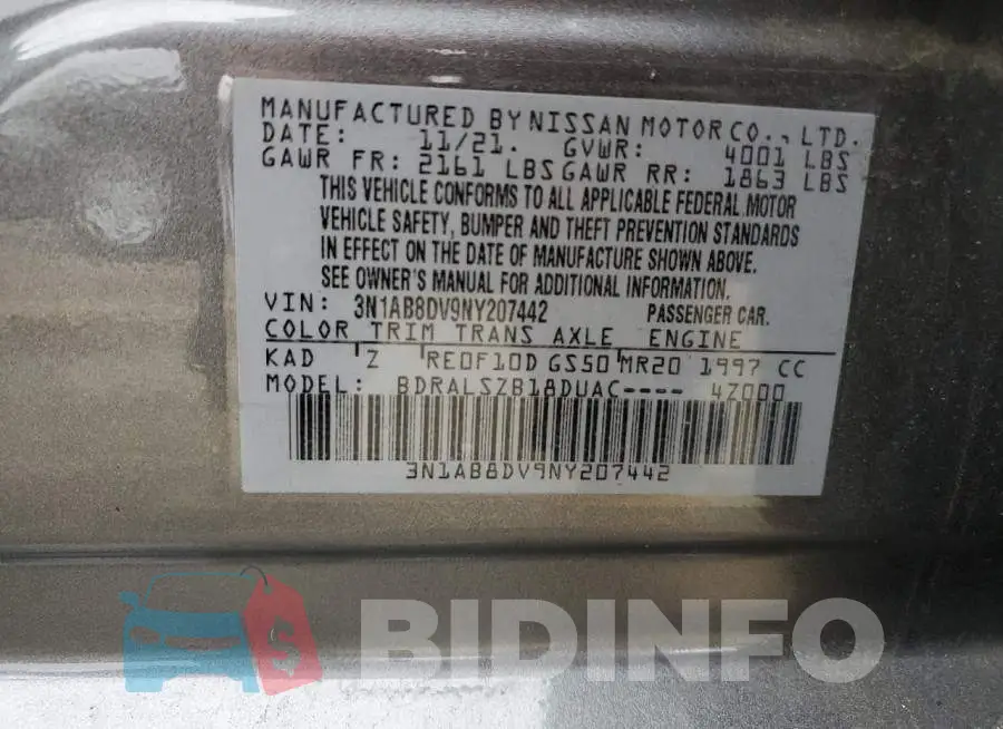 3N1AB8DV9NY207442 Photo# 12
