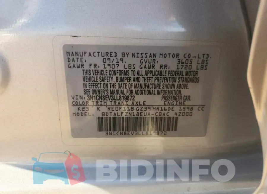 3N1CN8EV3LL819872 Photo# 13