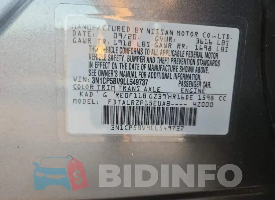 3N1CP5BV9LL549737 Photo# 14