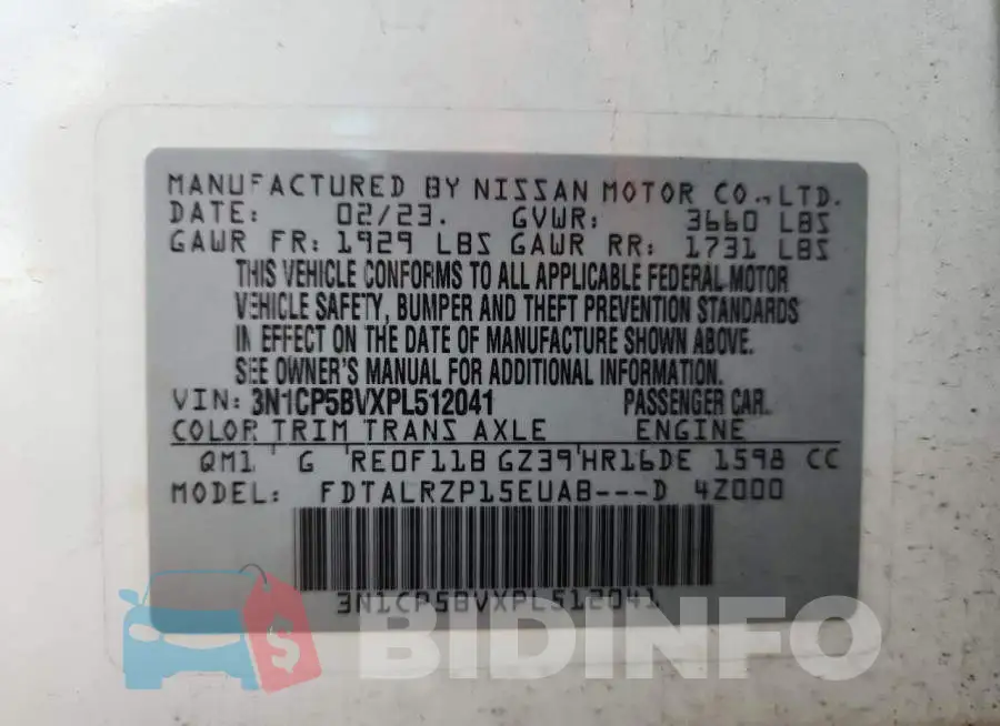 3N1CP5BVXPL512041 Photo# 14