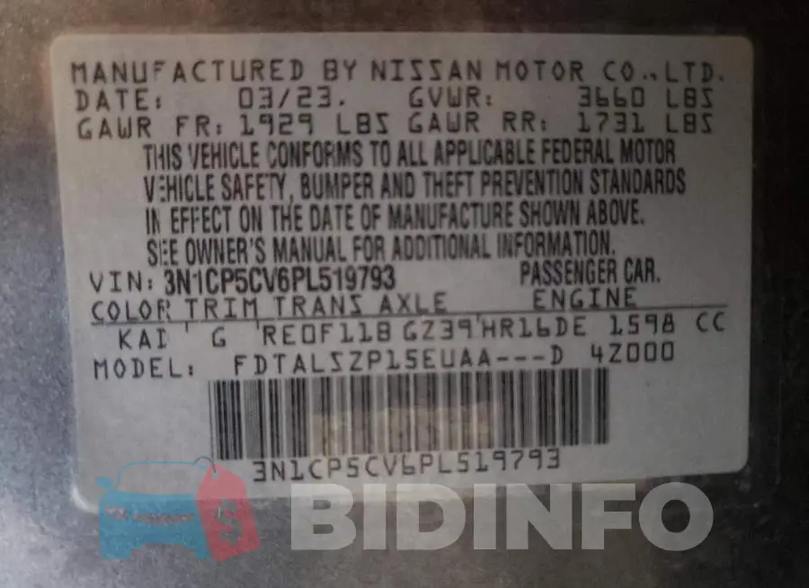 3N1CP5CV6PL519793 Photo# 13
