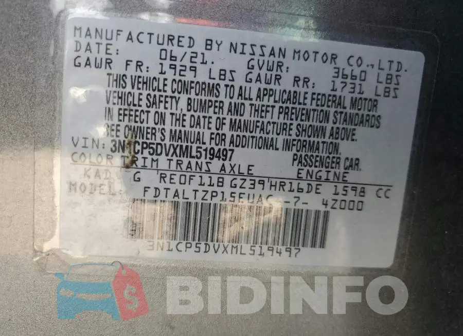 3N1CP5DVXML519497 Photo# 13