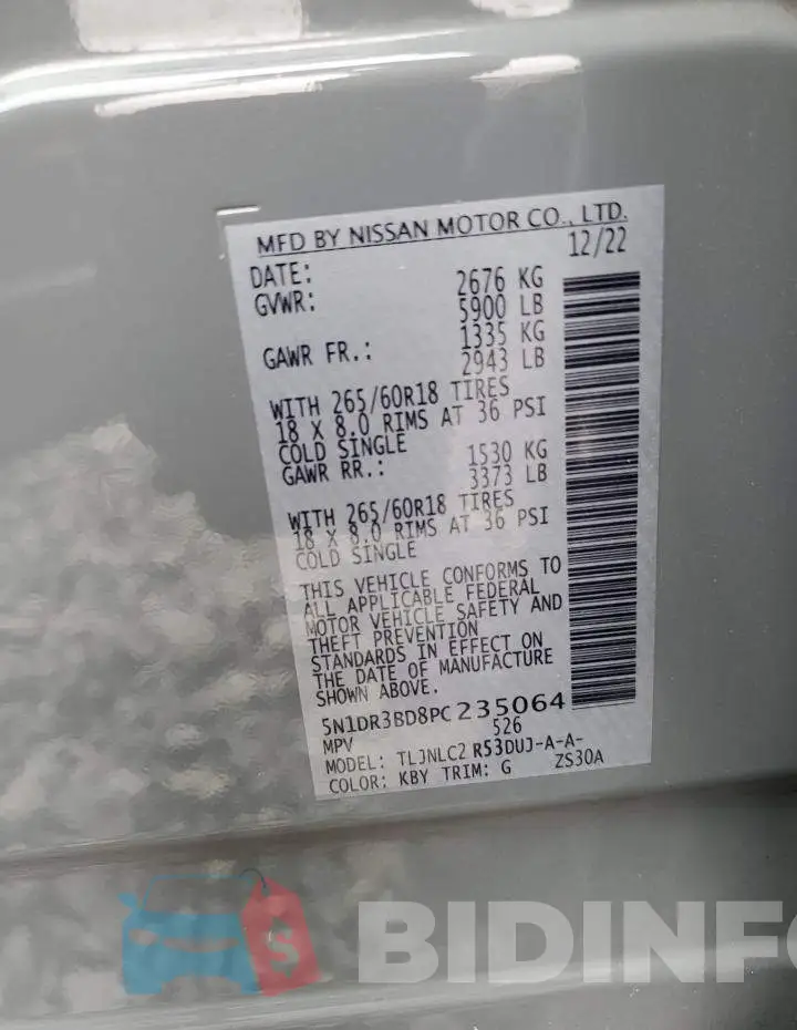 5N1DR3BD8PC235064 Photo# 13