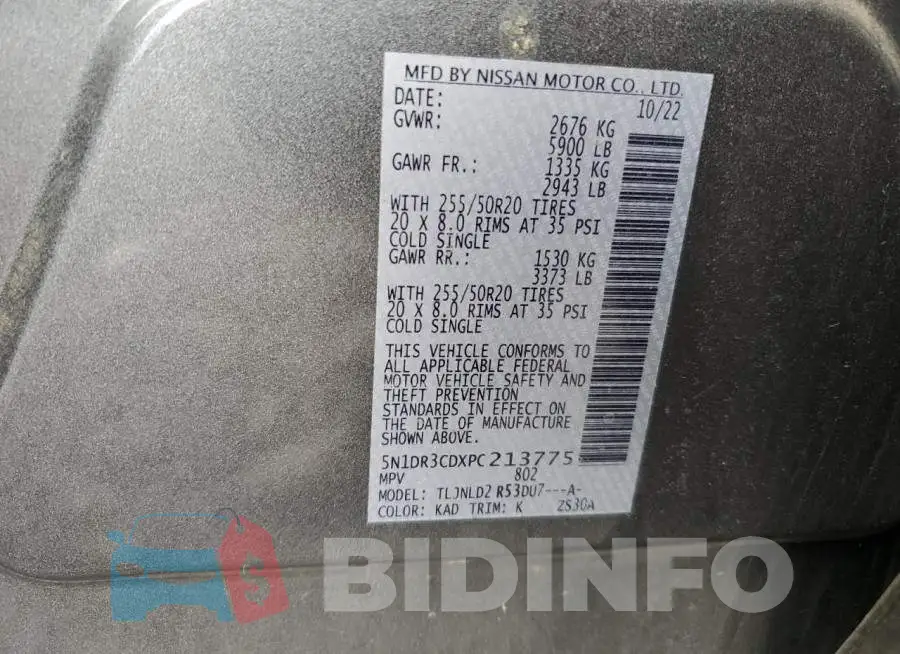 5N1DR3CDXPC213775 Photo# 13