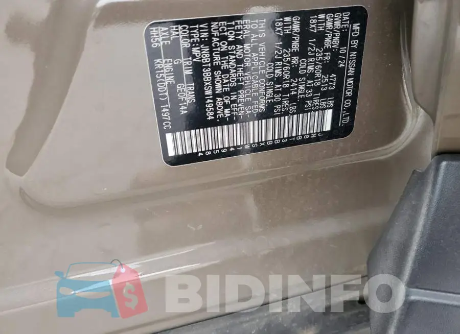 JN8BT3BBXSW149584 Photo# 13