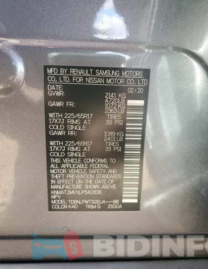 KNMAT2MVXLP540836 Photo# 14