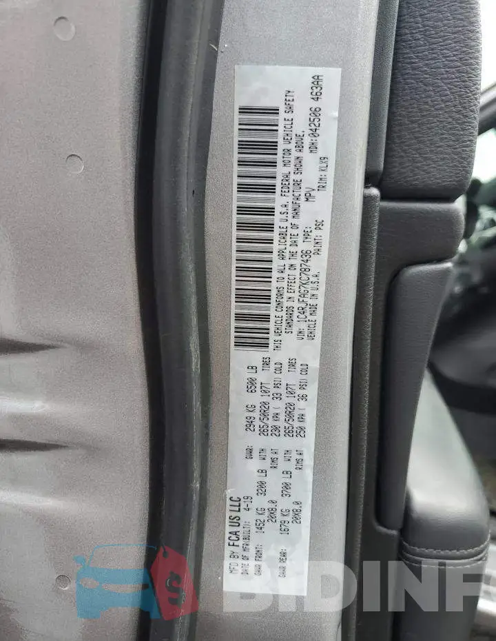1C4RJFAG7KC787436 Photo# 13