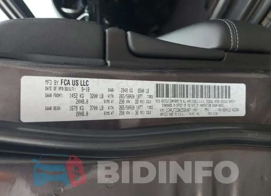 1C4RJFCG9KC530047 Photo# 14