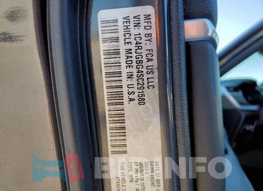 1C4RJGBG4SC291580 Photo# 14