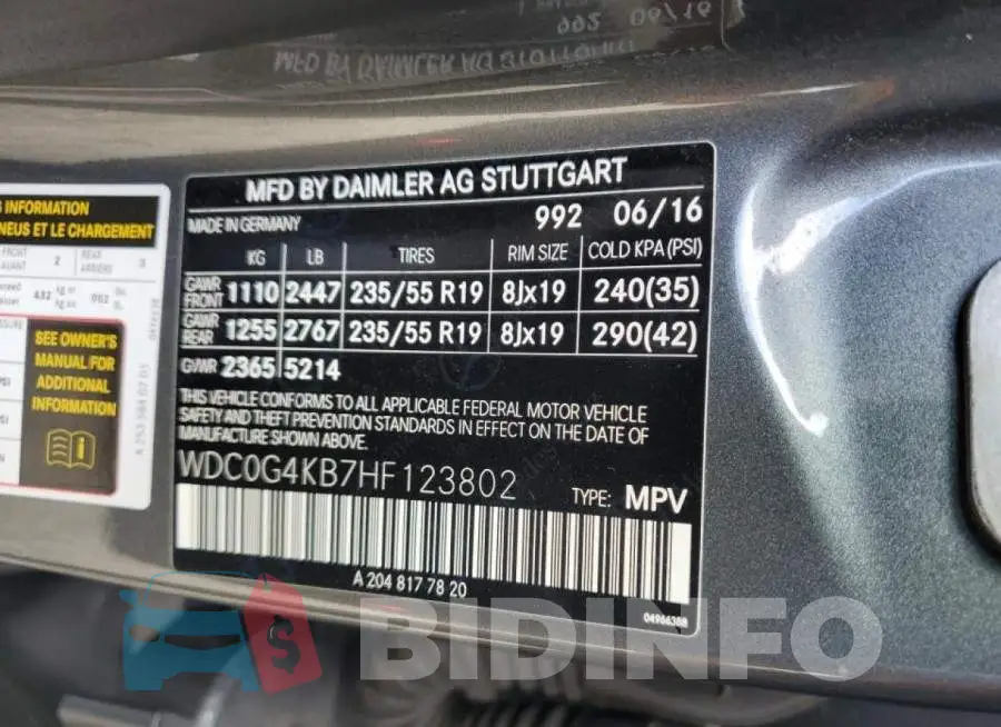 WDC0G4KB7HF123802 Photo# 13