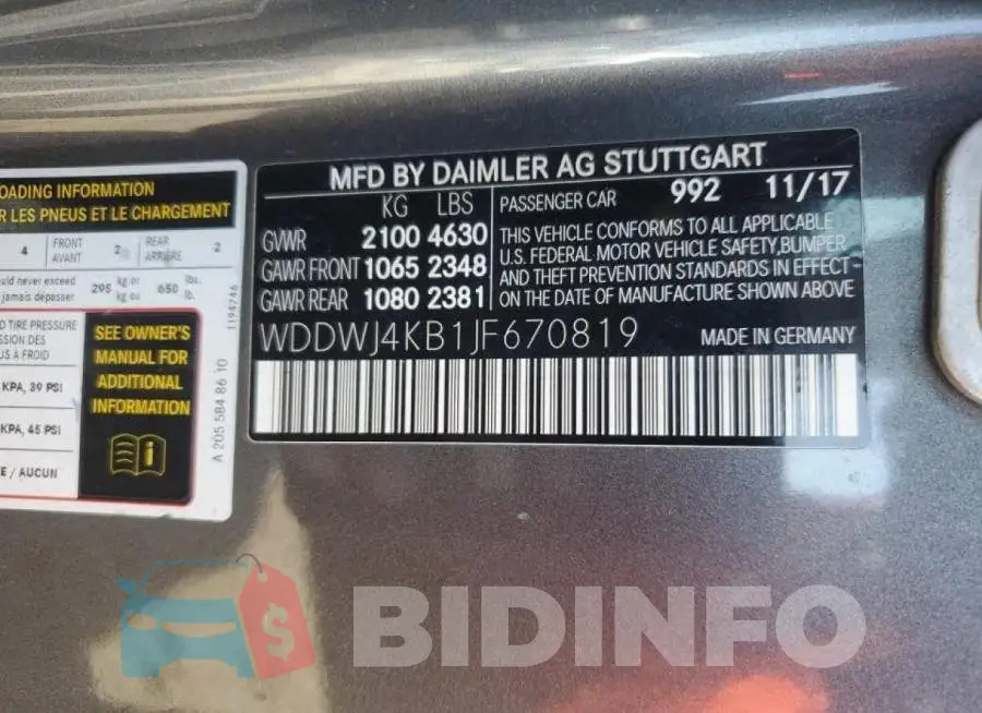 WDDWJ4KB1JF670819 Photo# 13