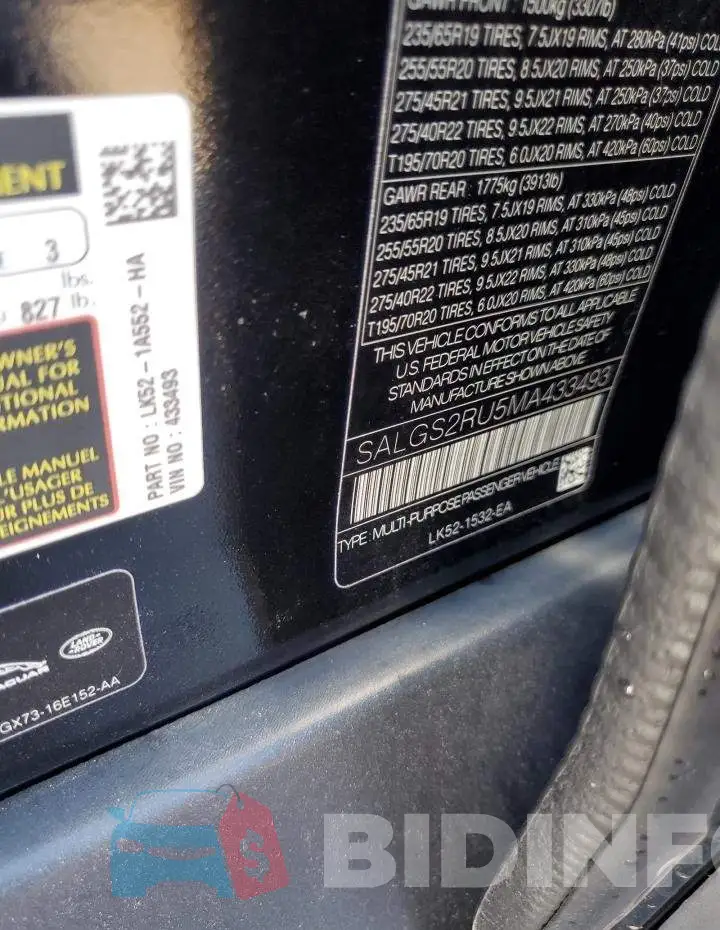 SALGS2RU5MA433493 Photo# 14