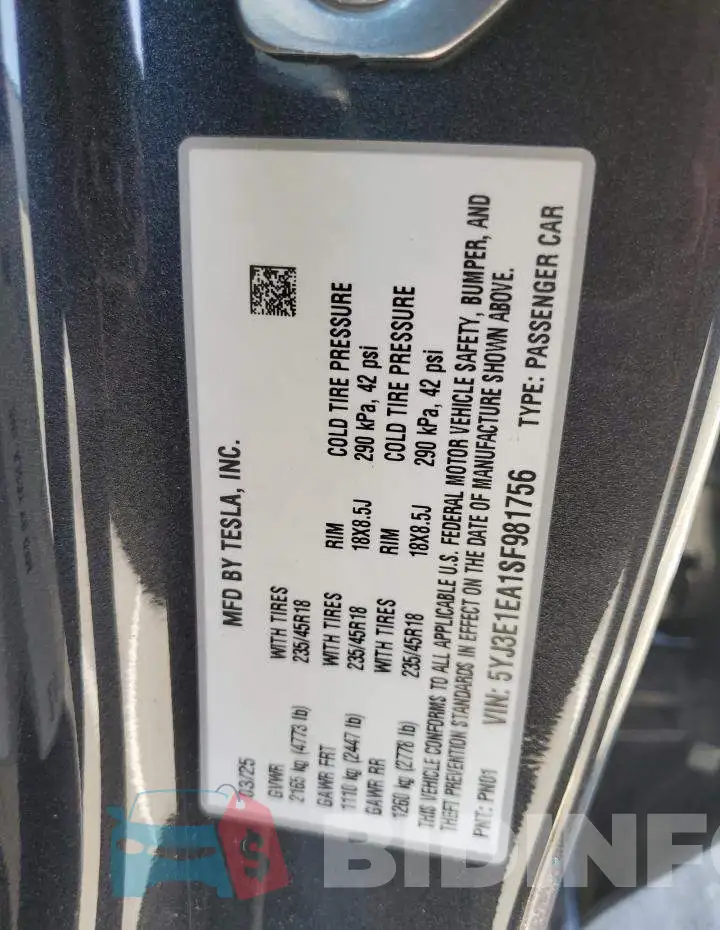 5YJ3E1EA1SF981756 Photo# 12