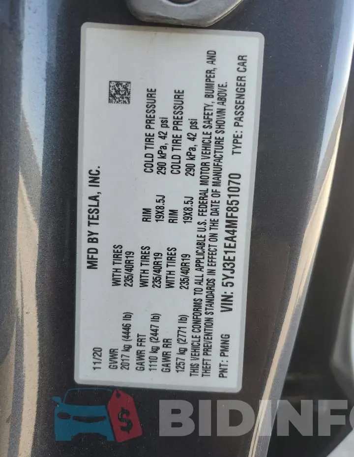 5YJ3E1EA4MF851070 Photo# 12