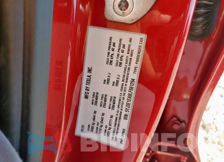 5YJ3E1EA9LF661294 Photo# 12