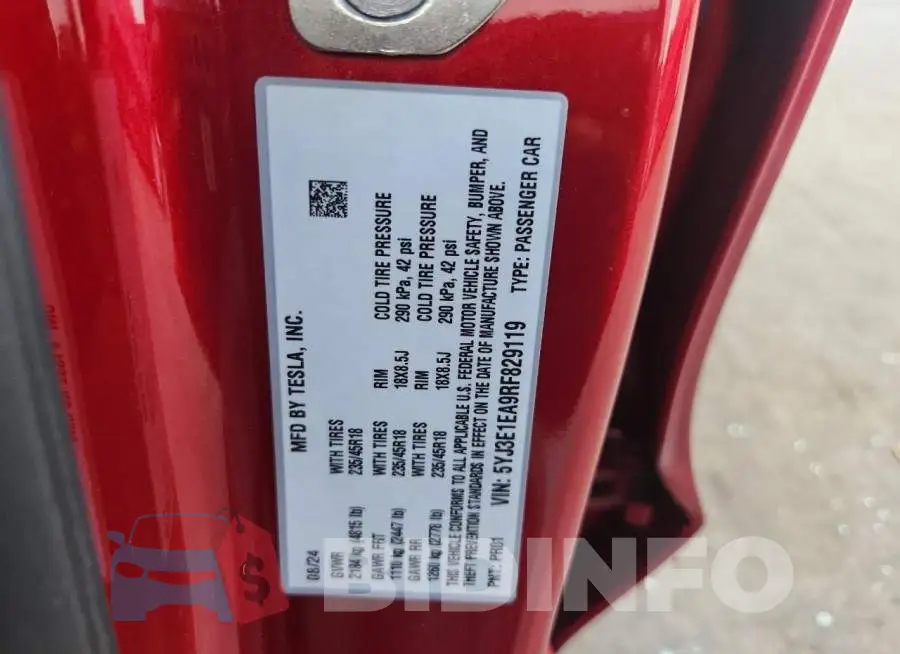 5YJ3E1EA9RF829119 Photo# 12