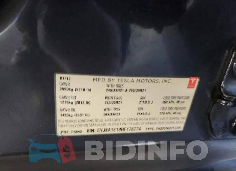 5YJSA1E19HF178774 Photo# 12