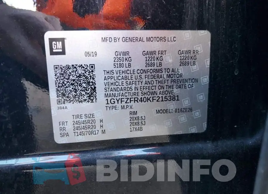 1GYFZFR40KF215381 Photo# 13