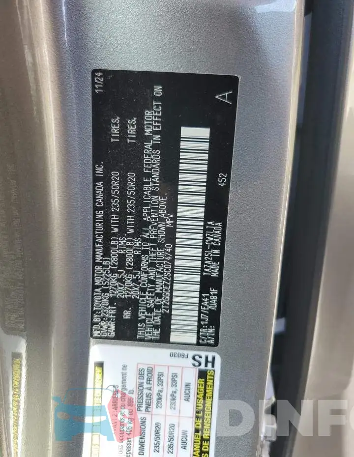 2T2GGCEZ2SC074740 Photo# 13