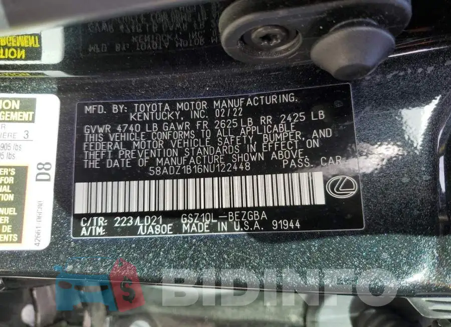 58ADZ1B16NU122448 Photo# 12