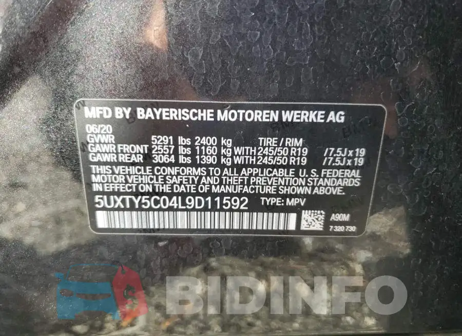5UXTY5C04L9D11592 Photo# 14