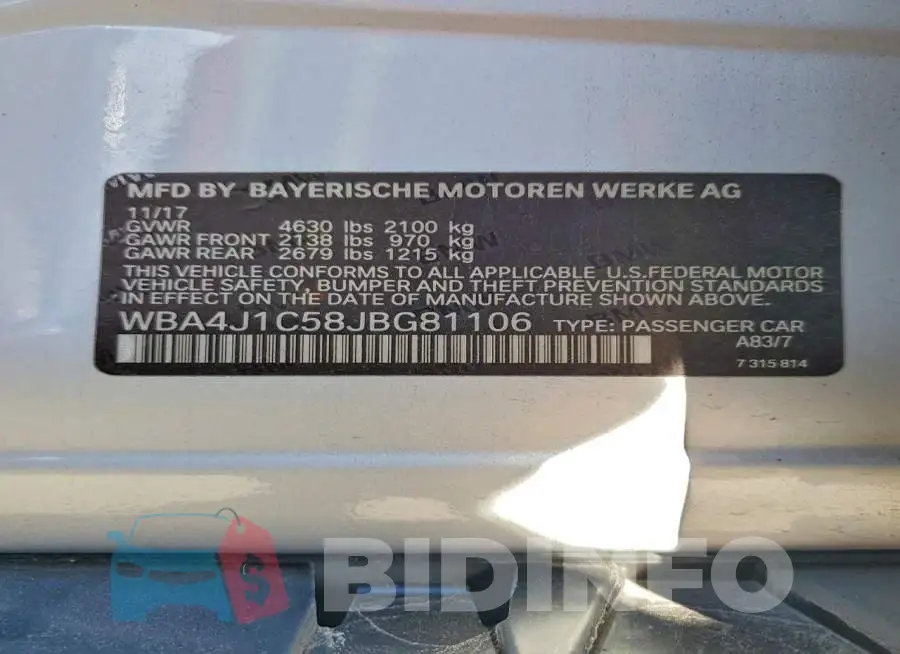 WBA4J1C58JBG81106 Photo# 13