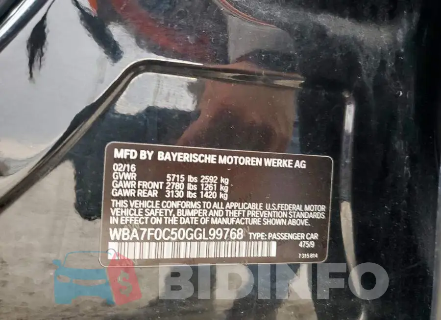 WBA7F0C50GGL99768 Photo# 12